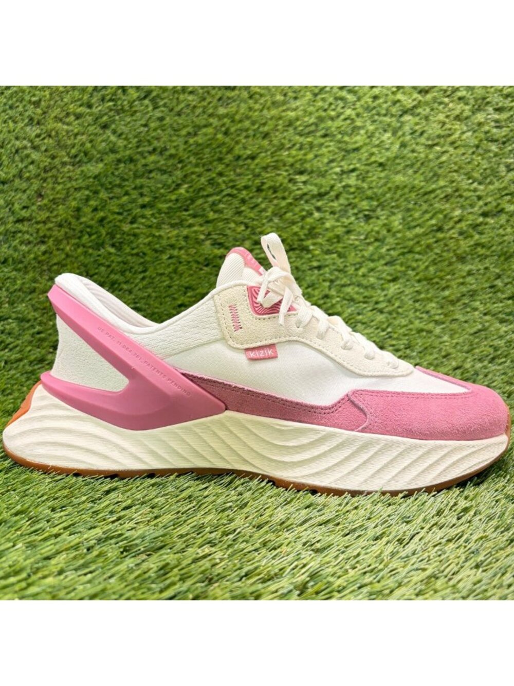 Kizik Monaco Womens Size 11D White Wild Rose Athletic Hands Free Shoes Sneakers